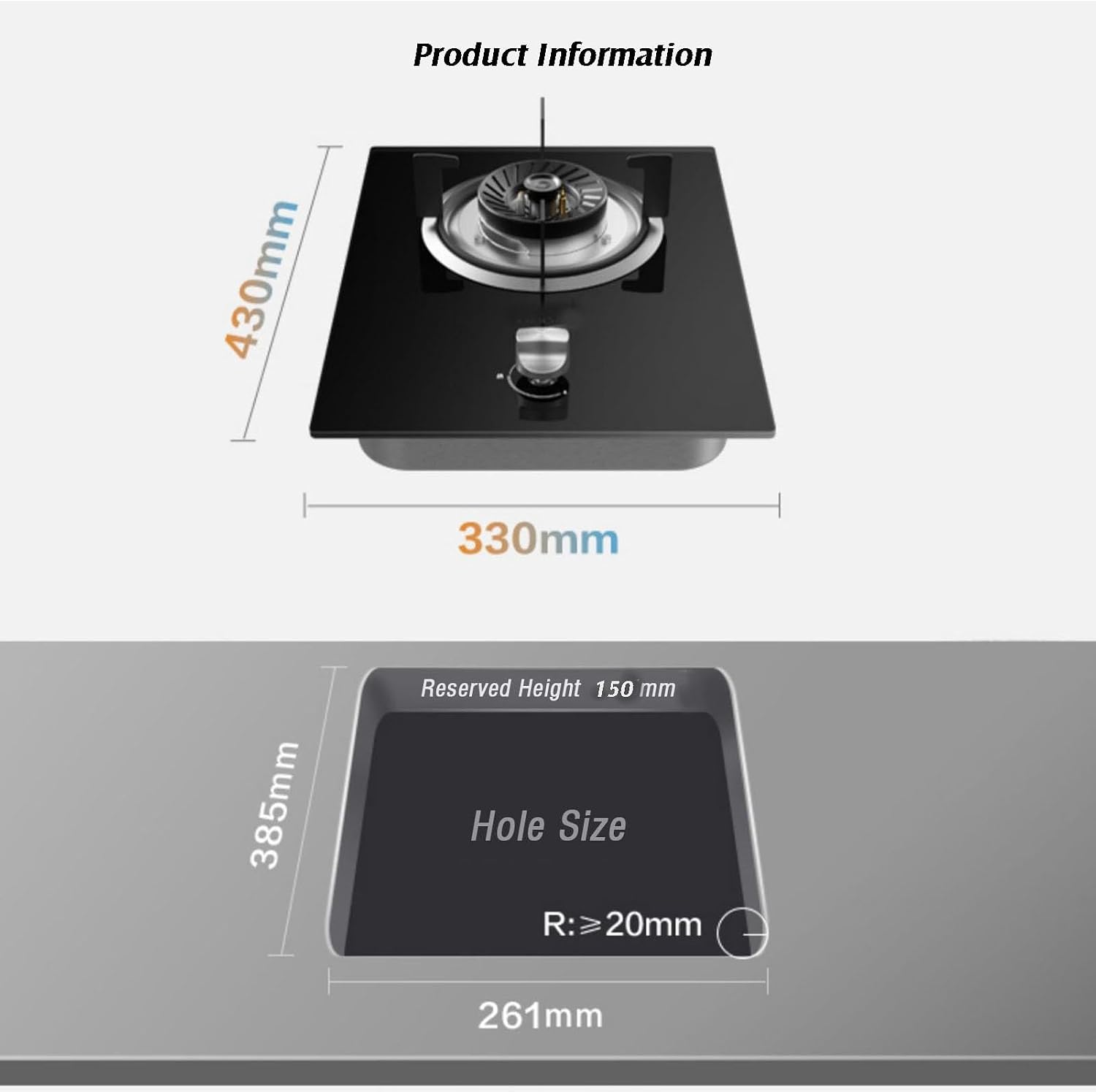 Propane Gas Stove,Single Burner Propane Stove,Max 17060BTU with Pulse Electronic Ignition Tempered Glass Suitable for Apartments Kitchens and More (Color : 17060BTU, Size : LPG)