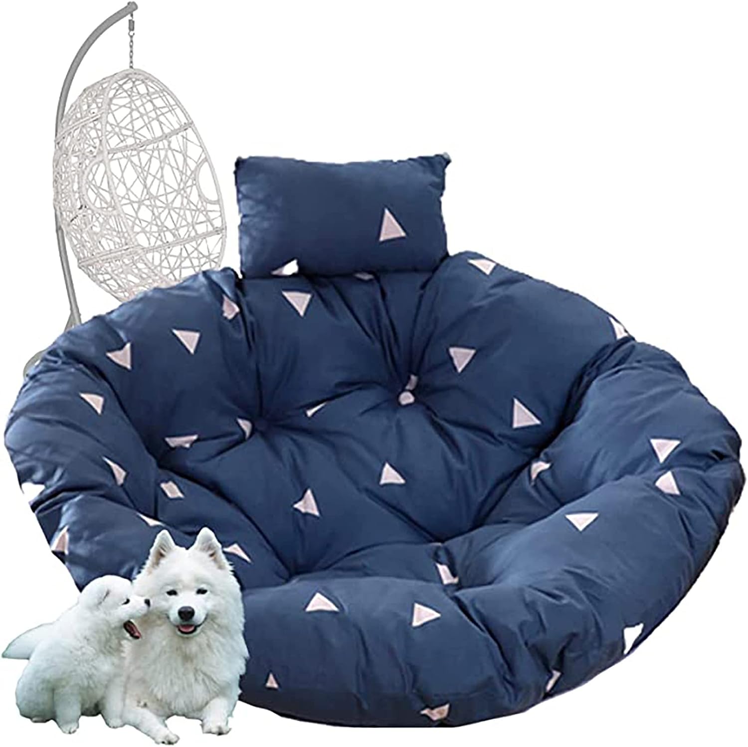 HUHJYUGE Swing Chair Cushion Seat Pads, Egg Chair Cushion Replacement, Hanging Basket Chair Seat with Pillow, Detachable, Sun-Resistant, Comfy, for Outdoor Patio Garden