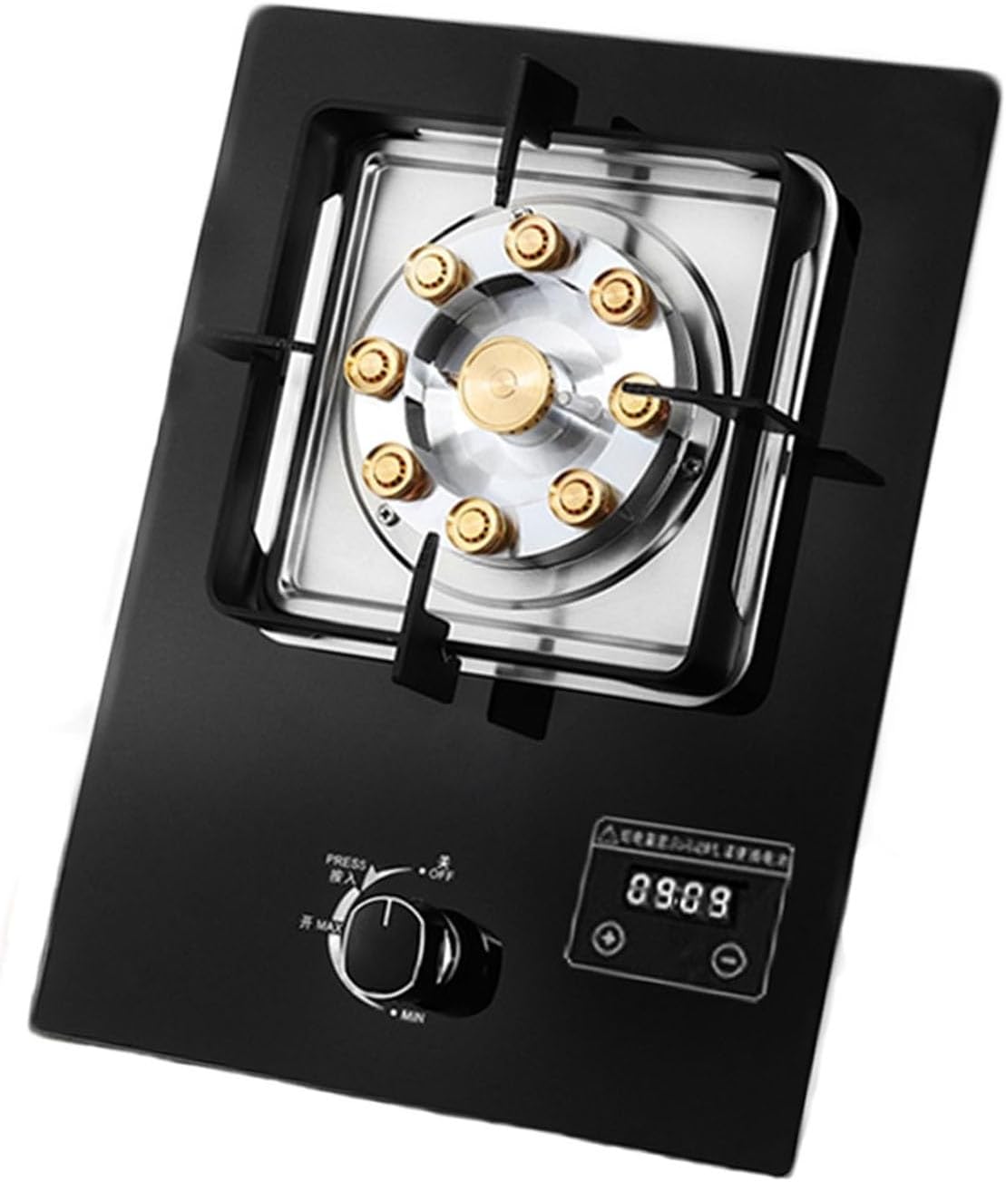 Portable Gas Stove,1 Burner Propane Stove,Max 17742.4BTU Tempered Glass with Pulse Electronic Ignition for Indoor Kitchen, Open Kitchen and Apartment (Color : NG)