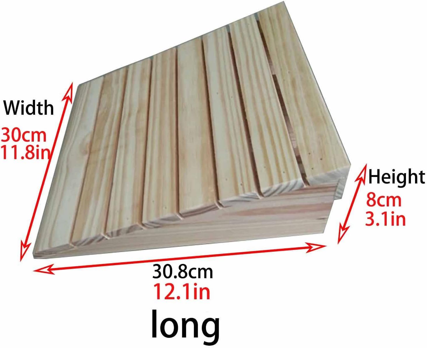 JYDQM Wheelchair Ramp Portable Door Threshold Ramp Wood, Non Slip Doorways Step Ramp, Mobility Entry Ramp for Wheelchair/Bike/Scooter, Curb Ramps for Seniors/Toddlers/Pets(Size:30.8 x 30 x 8cm)