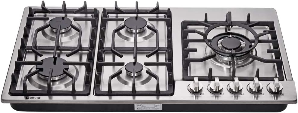 34 Inch Gas Cooktop Dual Fuel Sealed 5 Burners Stainless Steel Drop-In Gas Hob DK258-A08 Gas Cooker