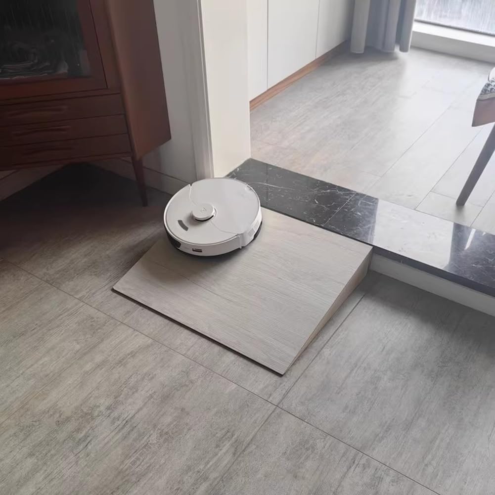 Rygcrud Wooden Threshold Ramps for Doorways, Apartment Sweeping Robot Rise Curb Ramp, Lightweight Entry Door Steps Kerb Ramps(48x30x6cm)