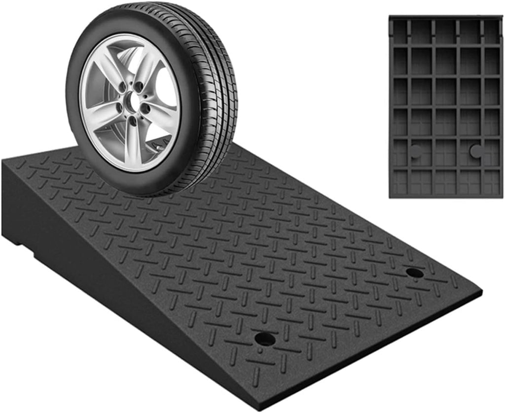 Portable Curb Ramps Heavy Duty Rubber Threshold Ramp Loading Ramp Car Curb Ramp Driveway Ramp for Car Doorways Bike Motorcycle(19.7x31.5x4.3in)