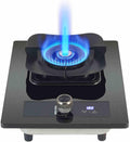 Gas Stove with 1 Burner,5.2KW High-fire Timer,Gas/LP Gas Conversion Stove,Tempered Glass Cast Iron Pot Rack,with Flameout Protection,for Home Kitchen(LPG)