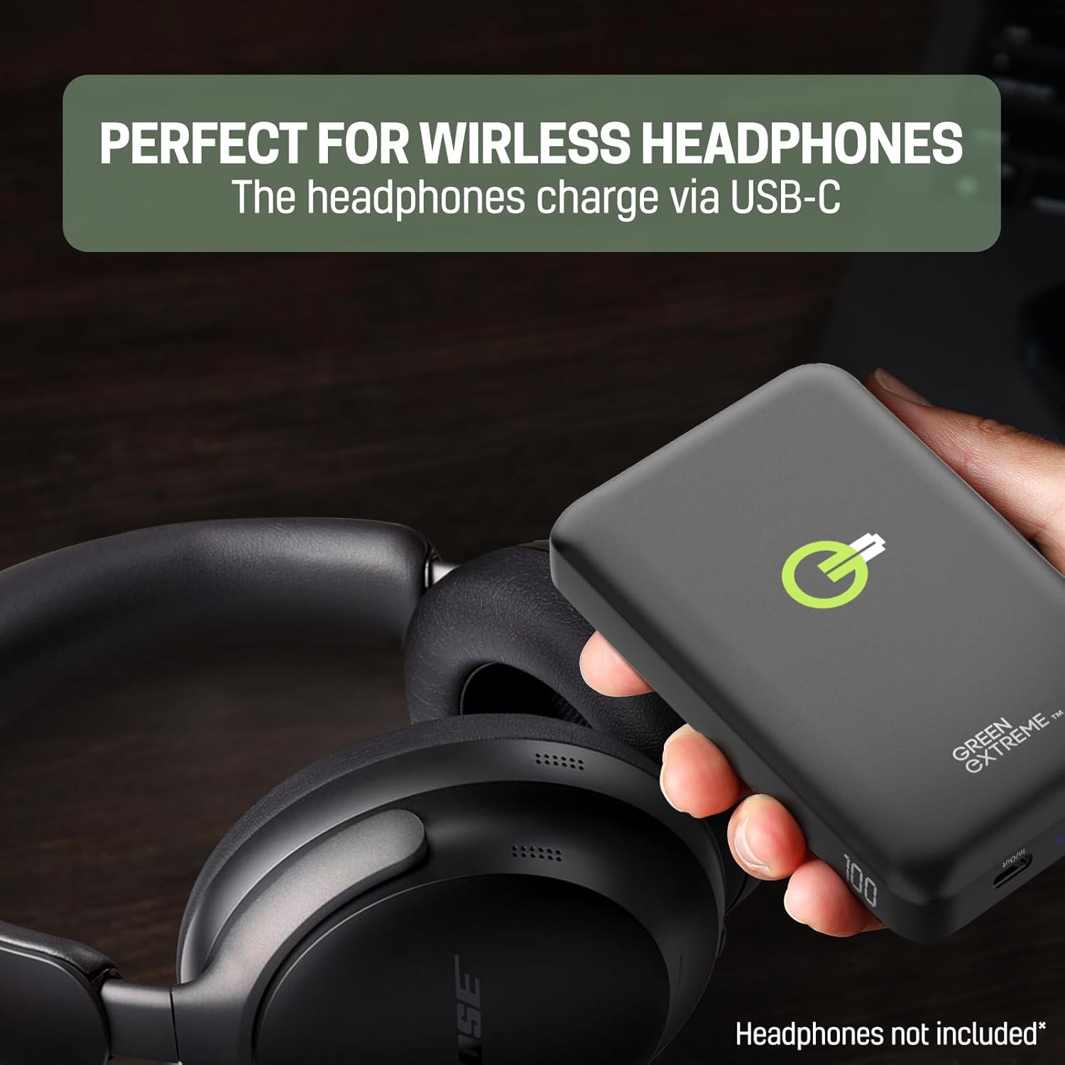 Bose New Ultra Open Earbuds with Immersive Audio, Open Ear Wireless Clip on Earbuds for Comfort, OpenAudio for Awareness, Up to 48 Hours of Battery Life with Green Extreme Portable Charger