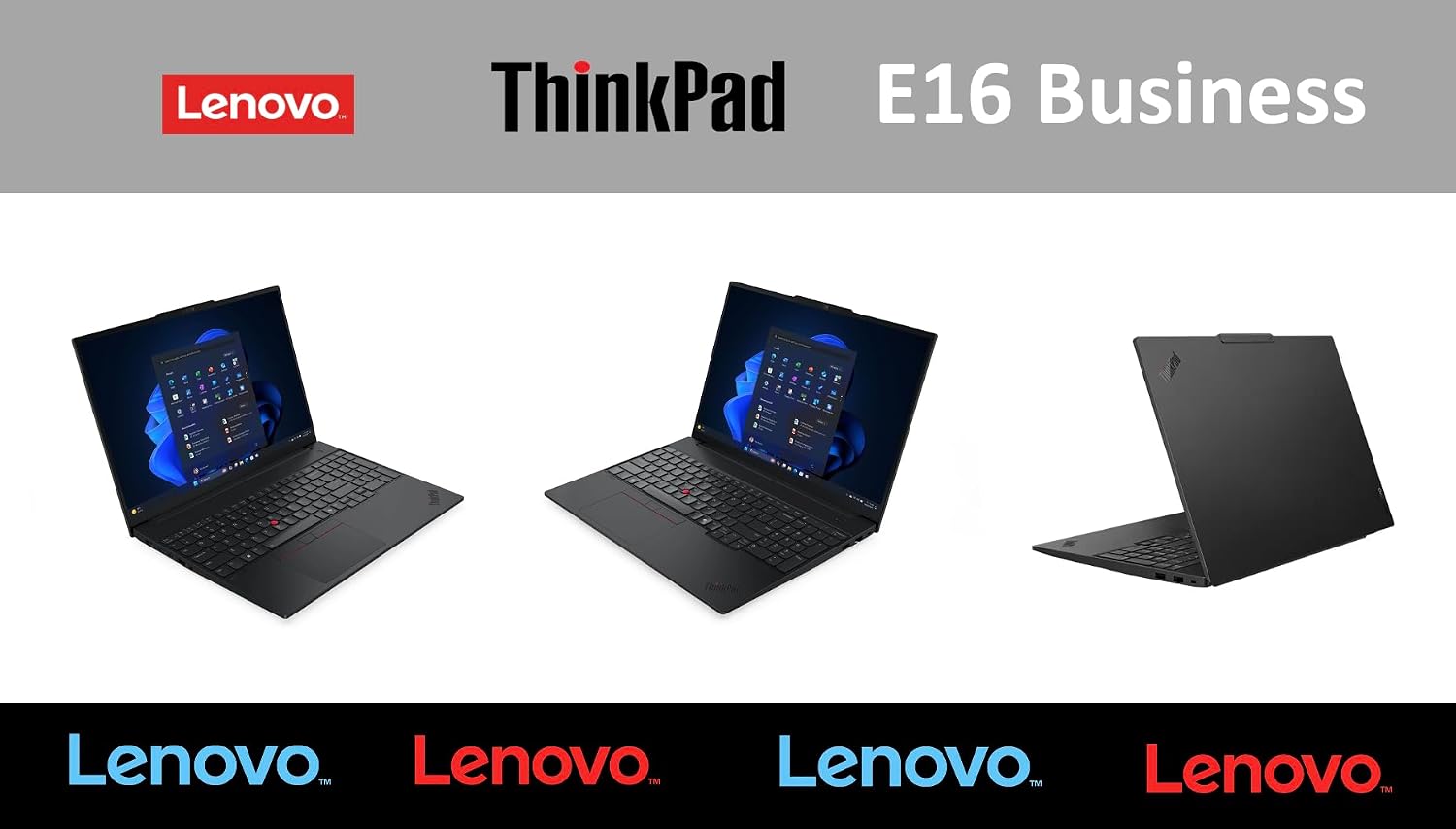 Lenovo ThinkPad E16 Business Laptop 16.0' Touch IPS WUXGA Display (Intel Ultra 5-225U, 16GB DDR5, 512GB PCIe SSD, Intel Graphics, Backlit KB, Fingerprint, Win 11 Pro) with Dockztorm Hub