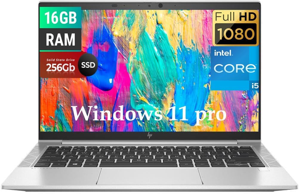 HP EliteBook 830 G7 Business Laptop, 13.3' FHD Notebook, Intel i5-10310U, 16GB RAM, 256GB SSD, Backlit Keyboard, CAM, Windows 11 Pro(Renewed)