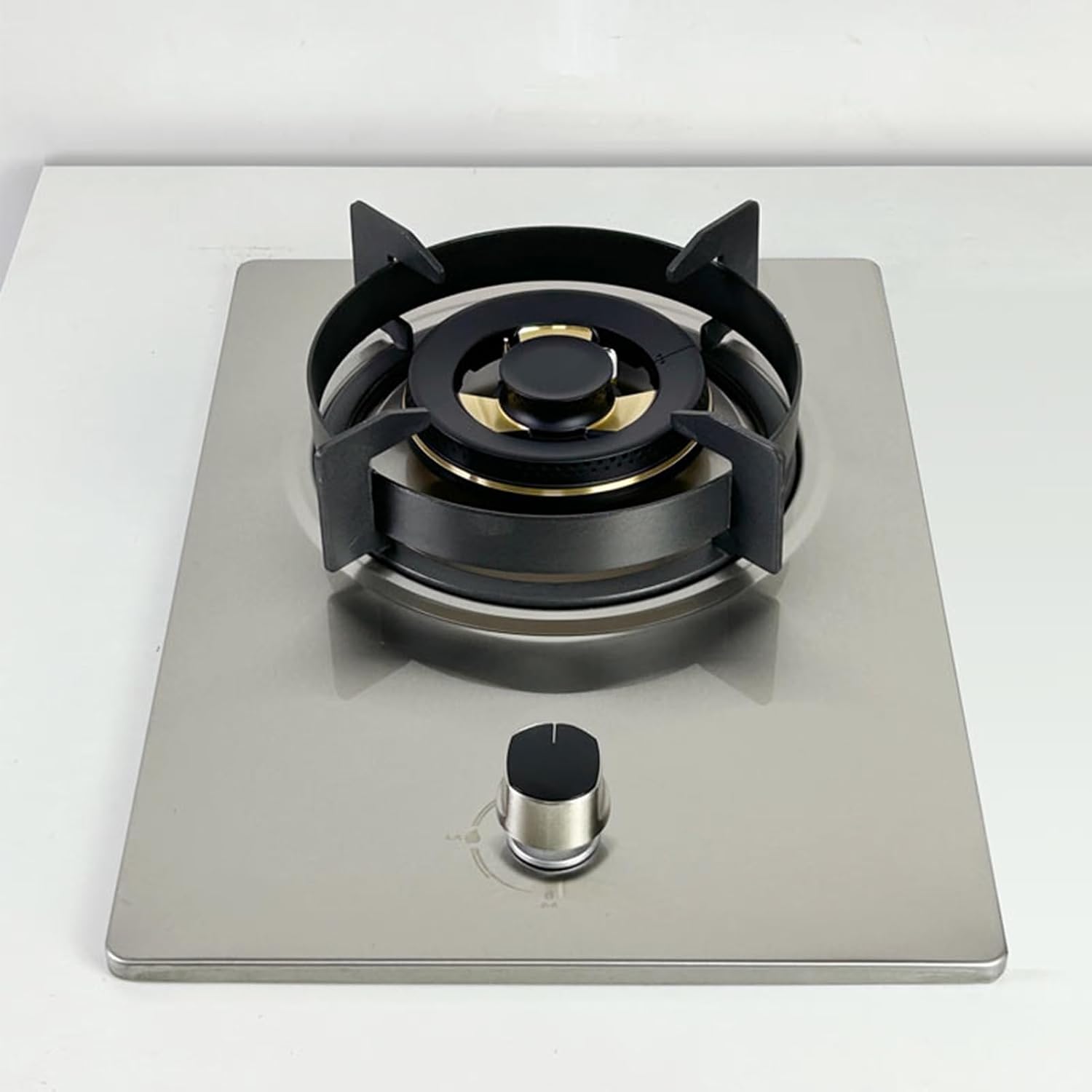 Gas Stove 1 Burner,5.2KW All-Copper Stainless Steel Gas Stove,Tabletop Embedded Gas Stove,with Flameout Protection Child Lock Device(NG)
