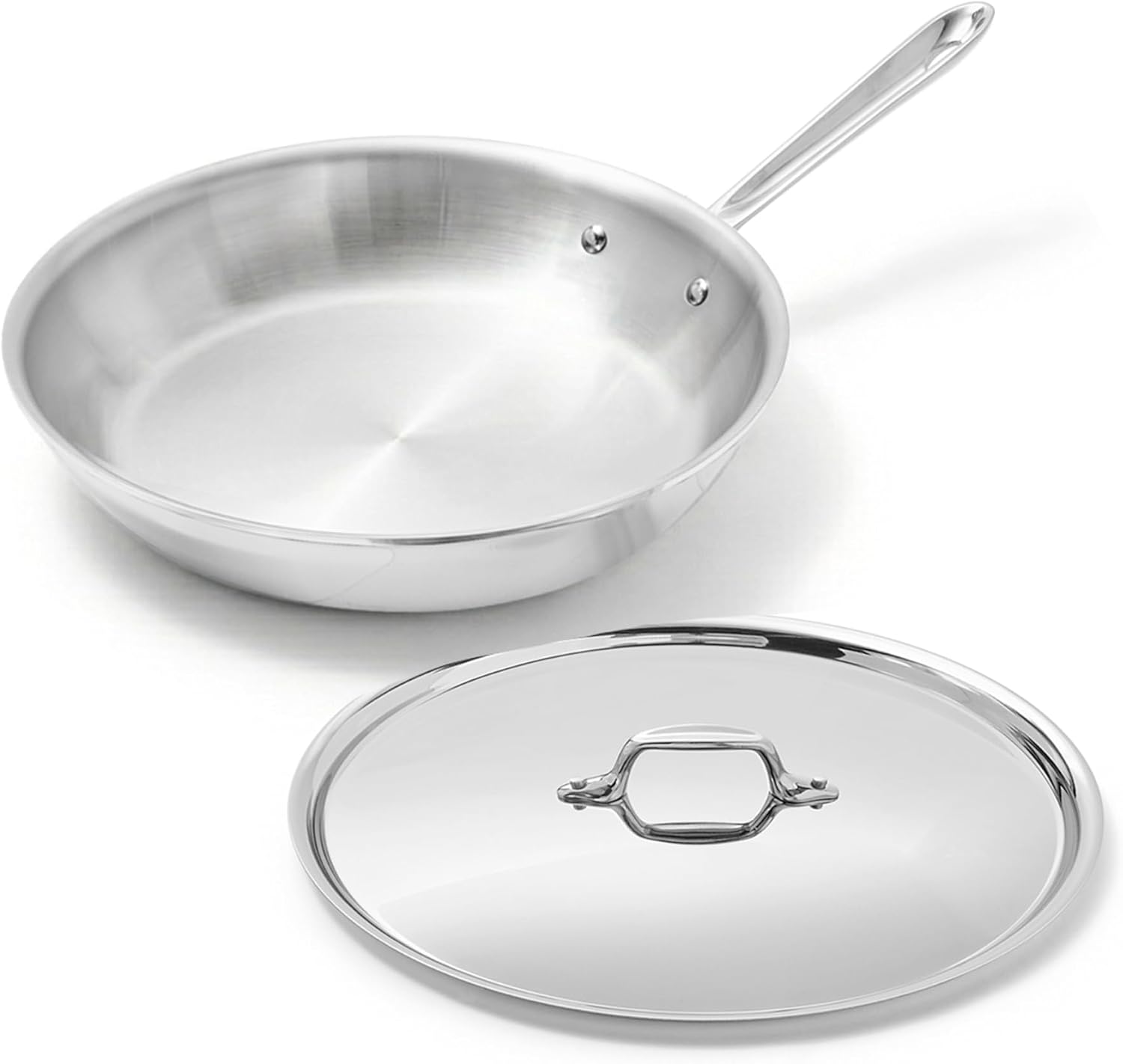 All-Clad D3® Stainless Steel 10 inch Frying Pan Covered- Made in the USA- The Original Bonded Professional Cookware- Oven Safe & Induction Compatible
