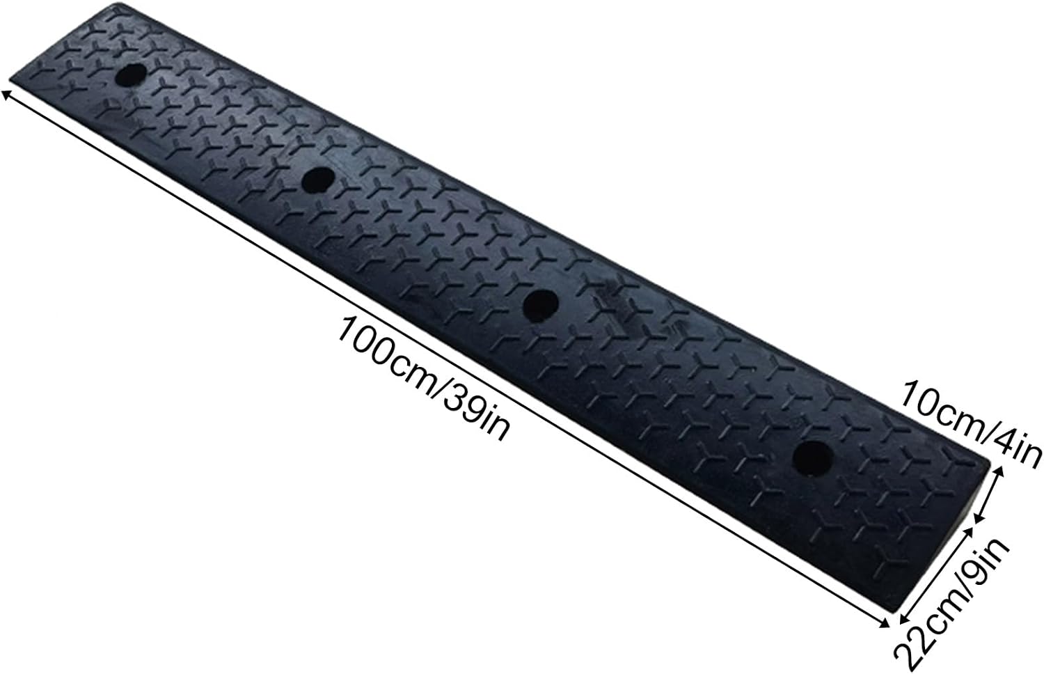 Threshold Ramp for Outdoor Door, Multiple, Sturdy Solid Rubber Curb Ramp for Wheelchair, Bike, Easy Installation(100 * 22 * 10cm/39 * 9 * 4in)