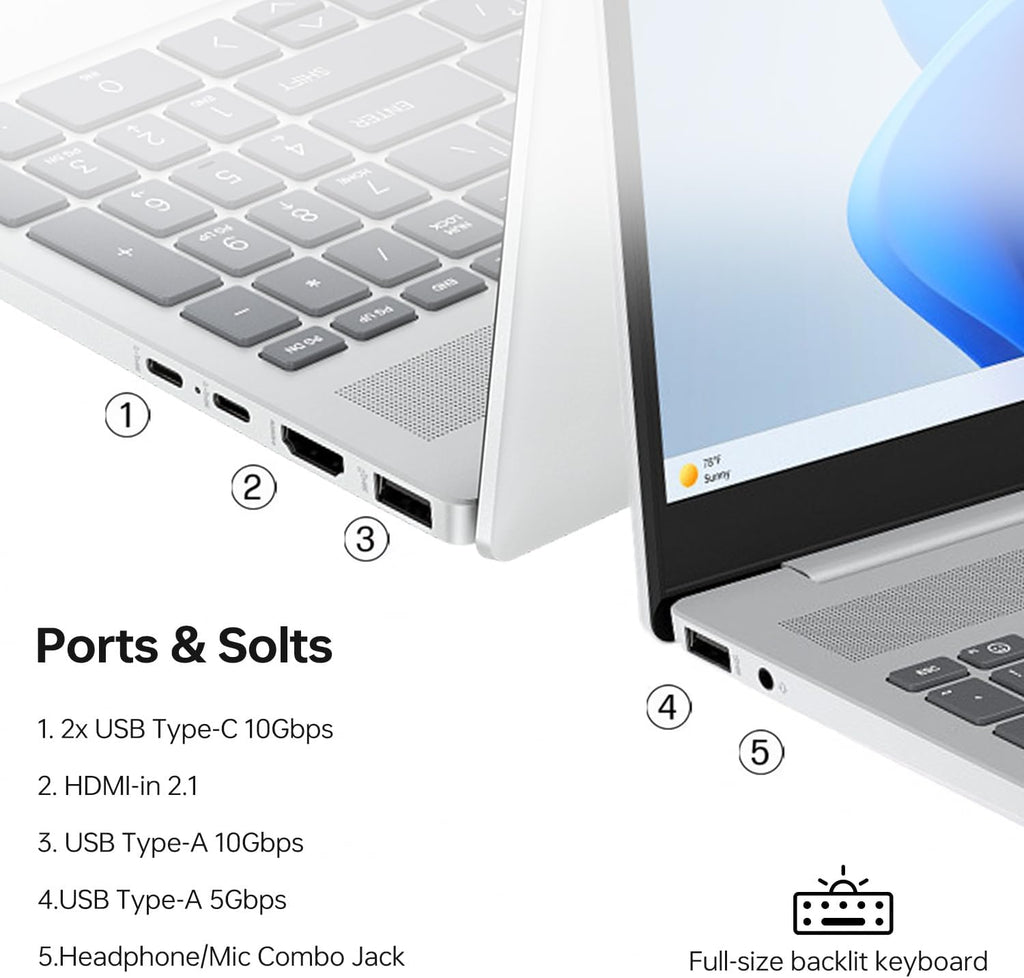 HP OmniBook 5 16' FHD+ Touchscreen Laptop, Business Copilot AI PC, Core Ultra 7 255U, 16GB RAM, 1TB SSD, Backlit, Wi-Fi 6, Win11 Pro, Lightweight Silent Design, Silver, Bundle with PCO Laptop Cooler