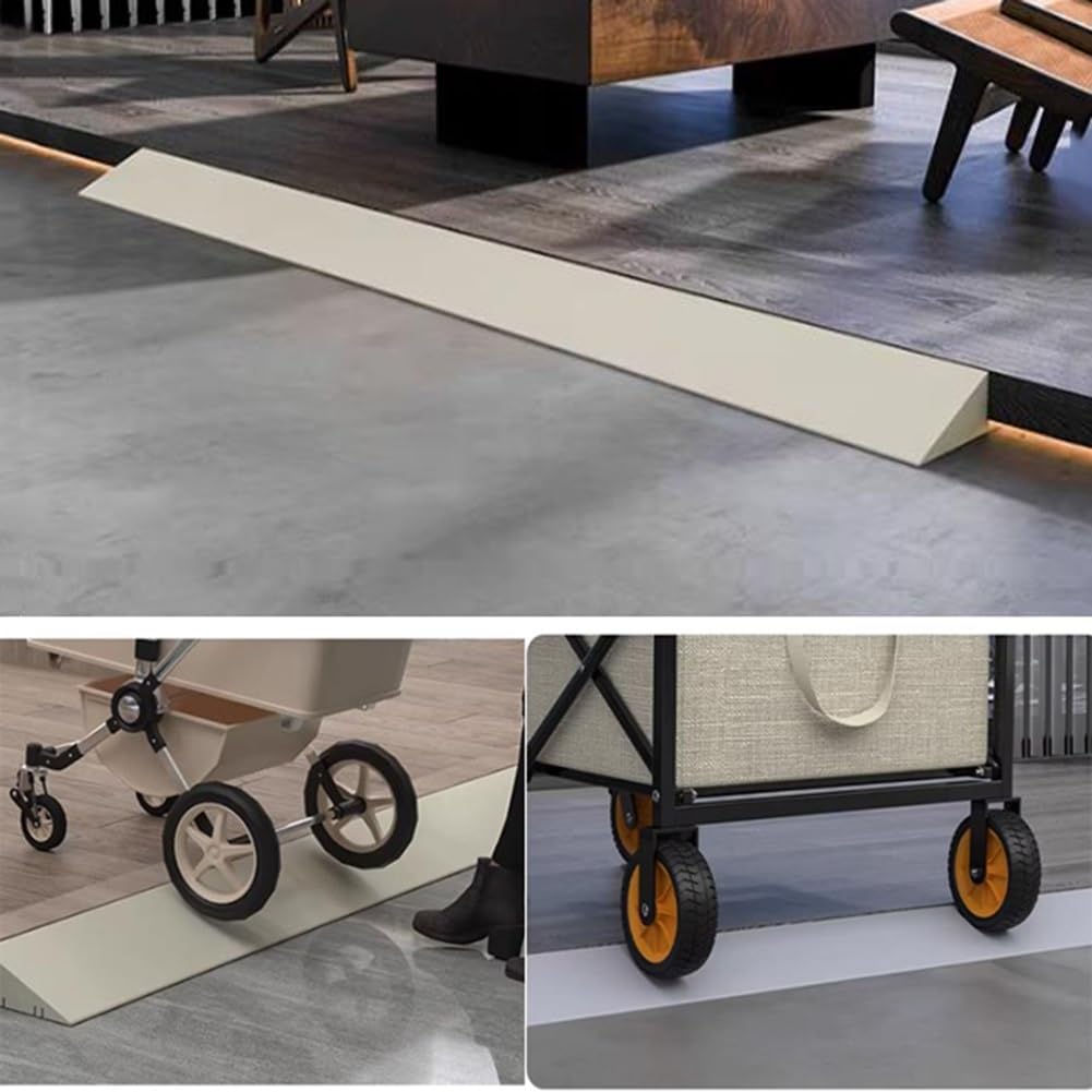 3-11cm Rise Height Threshold Ramp,Portable Lightweight Plastic Curb Ramp for Driveway Scooters Wheelchair,Gray(99x22xHeight 10 cm)