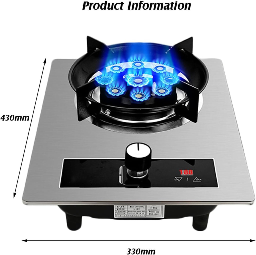 Propane Gas Stove,Single Burner Propane Stove,Max 17742.4BTU with Pulse Electronic Ignition Stainless Steel Suitable for Apartments Kitchens and More (Color : Style 1, Size : LPG)