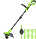 Greenworks 40V 13' 2-in-1 Cordless String Trimmer/Edger, Auto Feed Line, Rotating Head, Lightweight Weed Wacker, 20 Plastic Blades + Blade Cover, Battery Sold Separately