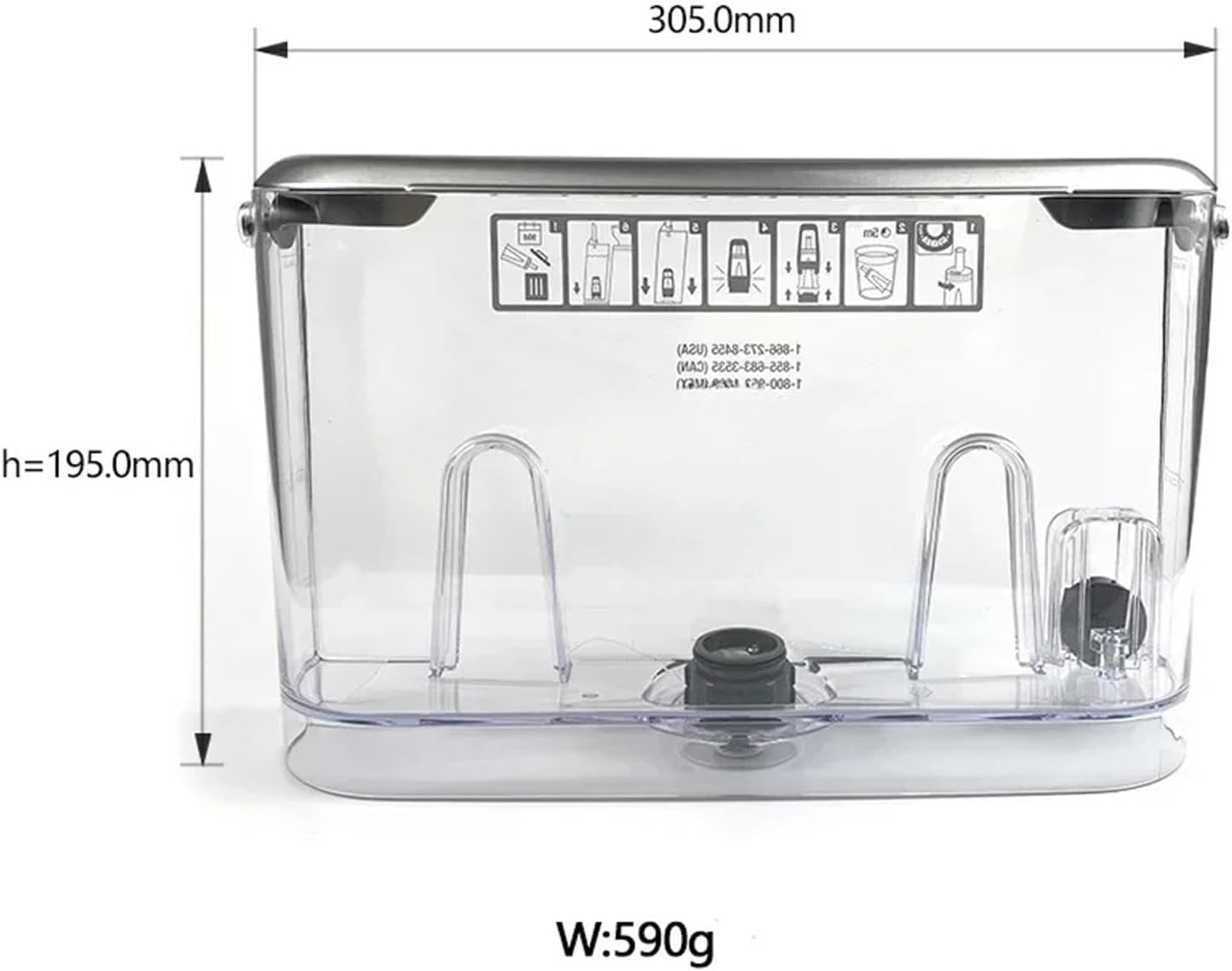 Coffee Machine Water Tank，Compatible For Breville，semi-automatic Coffee Machine Water Tank 870 878 Etc(870SAGE)
