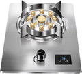 Gas Stove 1 Burner,7.2KW Nine-Cavity High-fire Timer,Gas/LP Gas Conversion Stove,Stainless Steel Indoor Regulators,with Flameout Protection,for Home Kitchen(LPG)
