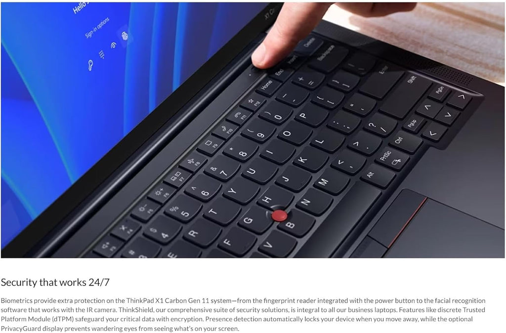 Lenovo Gen 11 ThinkPad X1 Carbon Laptop with Intel Core i7-1365U vPro Processor, 14' WUXGA 100% sRGB Anti-Glare Touchscreen, 32GB LPDDR5 RAM, 1TB Gen4 Performance SSD, Thunderbolt, and Windows 11 Pro