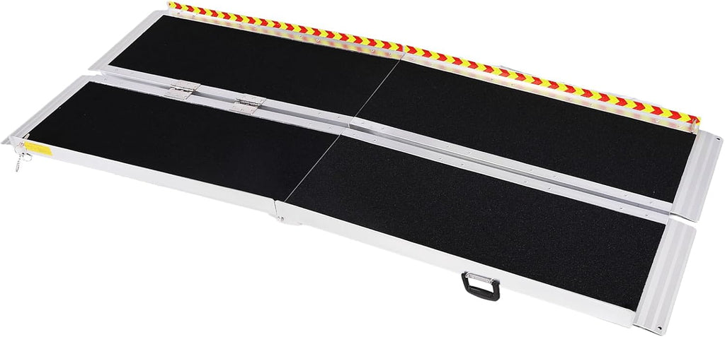 Handicap Ramp Folding Aluminum Door Threshold Wheelchair Ramp Wheel Chair Ramp for Home Steps Stairs Entry Threshold Doorways (6ft)