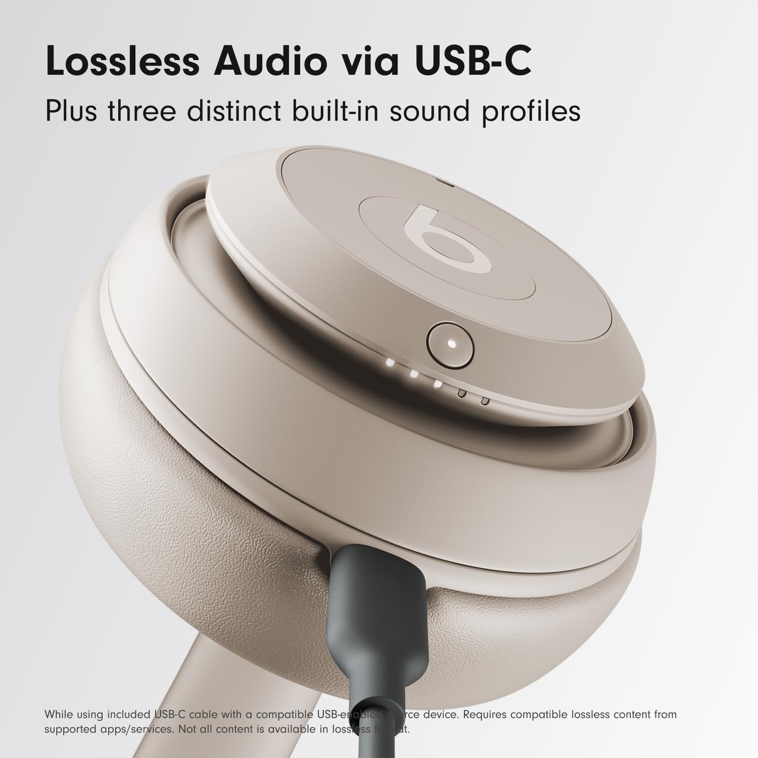 Beats Studio Pro Bluetooth Noise Cancelling Headphones with Apple 20W USB-C Power Adapter - Sandstone
