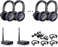 Professional Silent Disco LED Wireless Headphones and RF LED Silent Disco Earphones for iPod MP3 DJ Music Pary Club (10 led Headphone + 2 Transmitter)