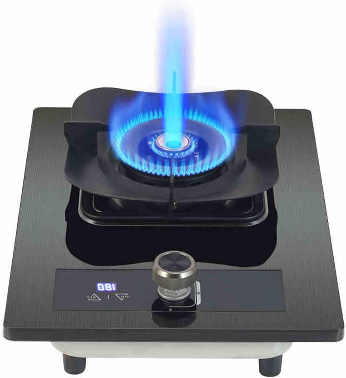 Gas Cooktop Single Burner,Kitchen Counter Top Stove 5.2KW Gas,Independent Timer Both Sides,with Flameout Protection,for Home Kitchen(NG)