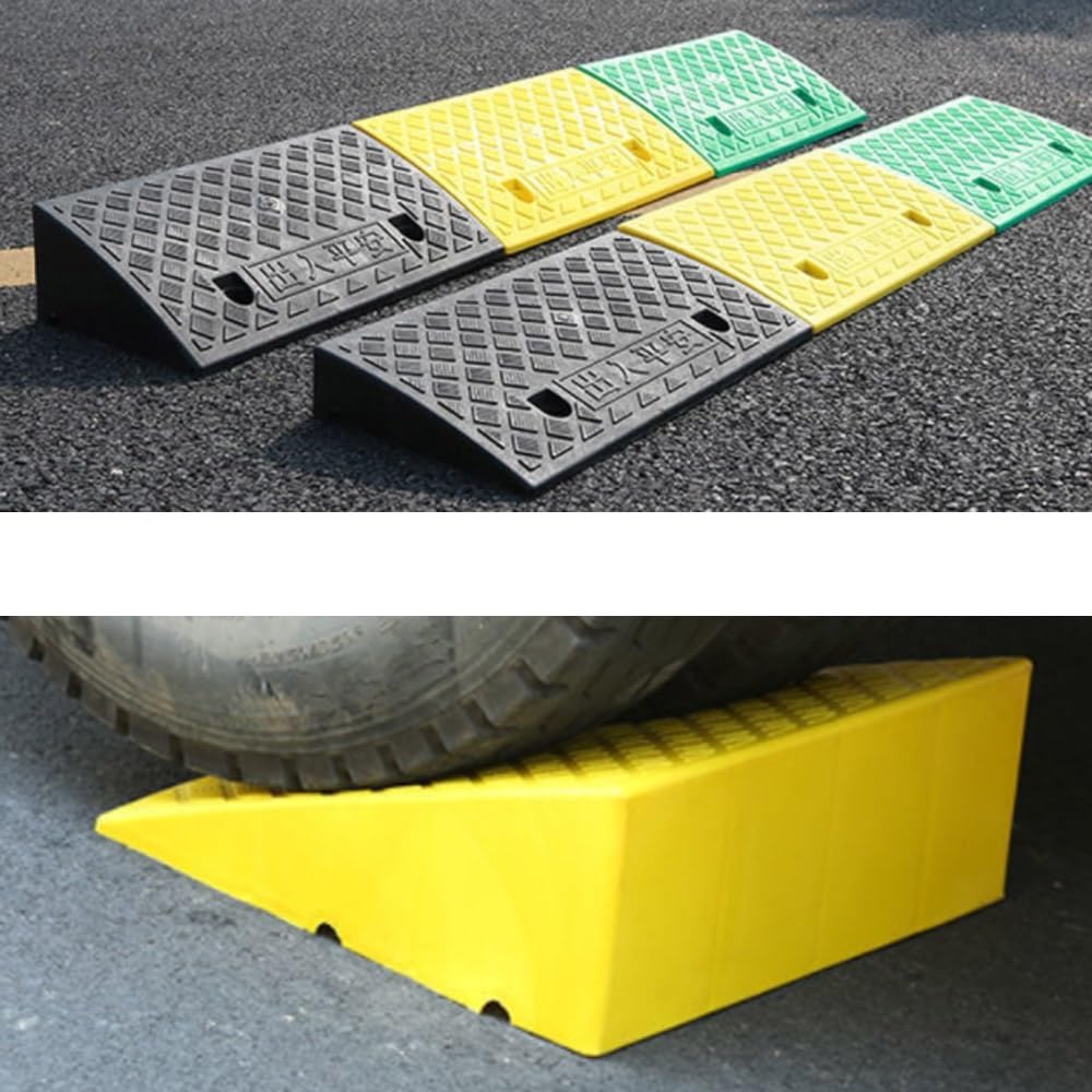 Rise Threshold Ramp Non Slip, Driveway Curb Ramps, Portable Plastic Doorway Ramps, Garage Entry Ramp, for Wheelchair Scooters (Green 3.5in/9cm)