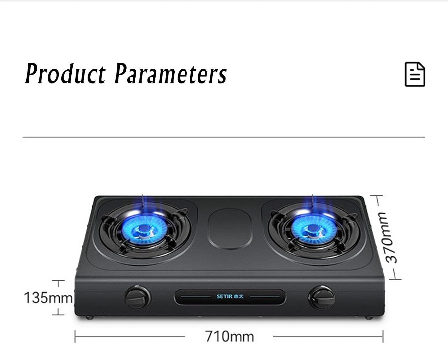 Propane Stove,2 Burners Portable Propane Stove,17742.4BTU High Power Stainless Steel Gas Cooktop for Kitchen Outdoor RV and Apartments(black) (Color : NG)