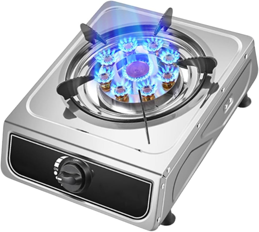 Portable Gas Stove,Copper Cover 9 Burners Single Burner Stove with Child Safety Lock,Suitable for Family Outdoor(NG)