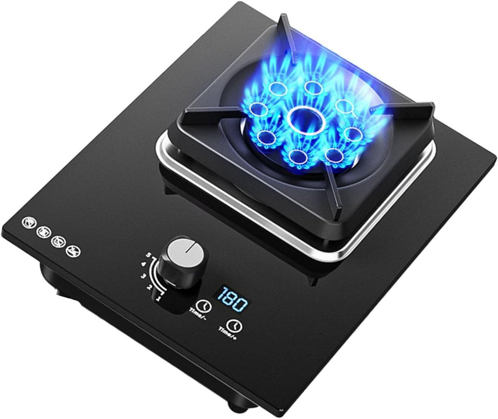 Single Burner Propane Stove,Portable Gas Propane Stove 1 Burner,Camping Stove Propane,Nine-Chamber Energy-concentrating Timer Shut-Off