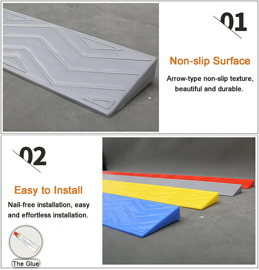 Ramps Portable Threshold Ramps, 3-9cm High, Indoor Curb Ramps, Non-Slip Kerb Ramp for Threshold Wheelchair Scooter Sweeping Robot, Door Step Accessible Rise Channel Mat (Color : Yellow, Size : 100x1