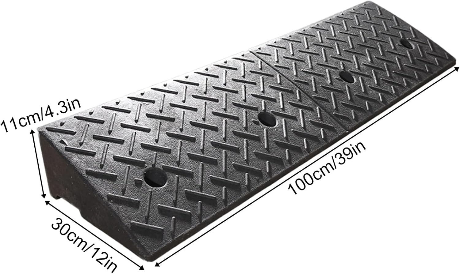 Rubber and Plastic Curb Ramp, Multiple, Threshold Ramp, Strong Load-Bearing, Suitable for Entryway, Bike, Pets, Sidewalk(100 * 30 * 11cm/39 * 12 * 4.3in)
