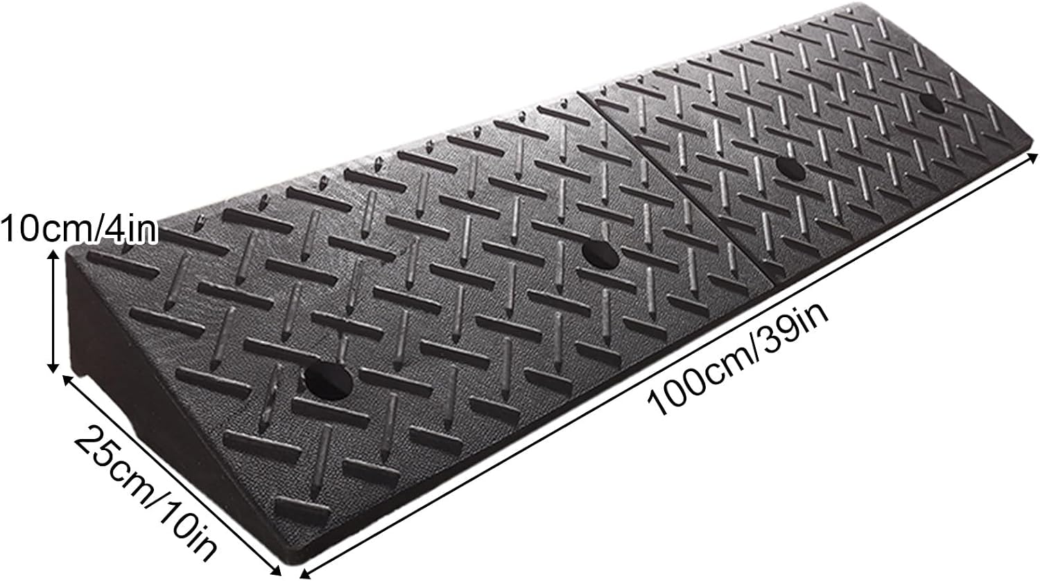 Rubber and Plastic Curb Ramp, Multiple, Threshold Ramp, Strong Load-Bearing, Suitable for Entryway, Bike, Pets, Sidewalk(100 * 25 * 10cm/39 * 10 * 4in)