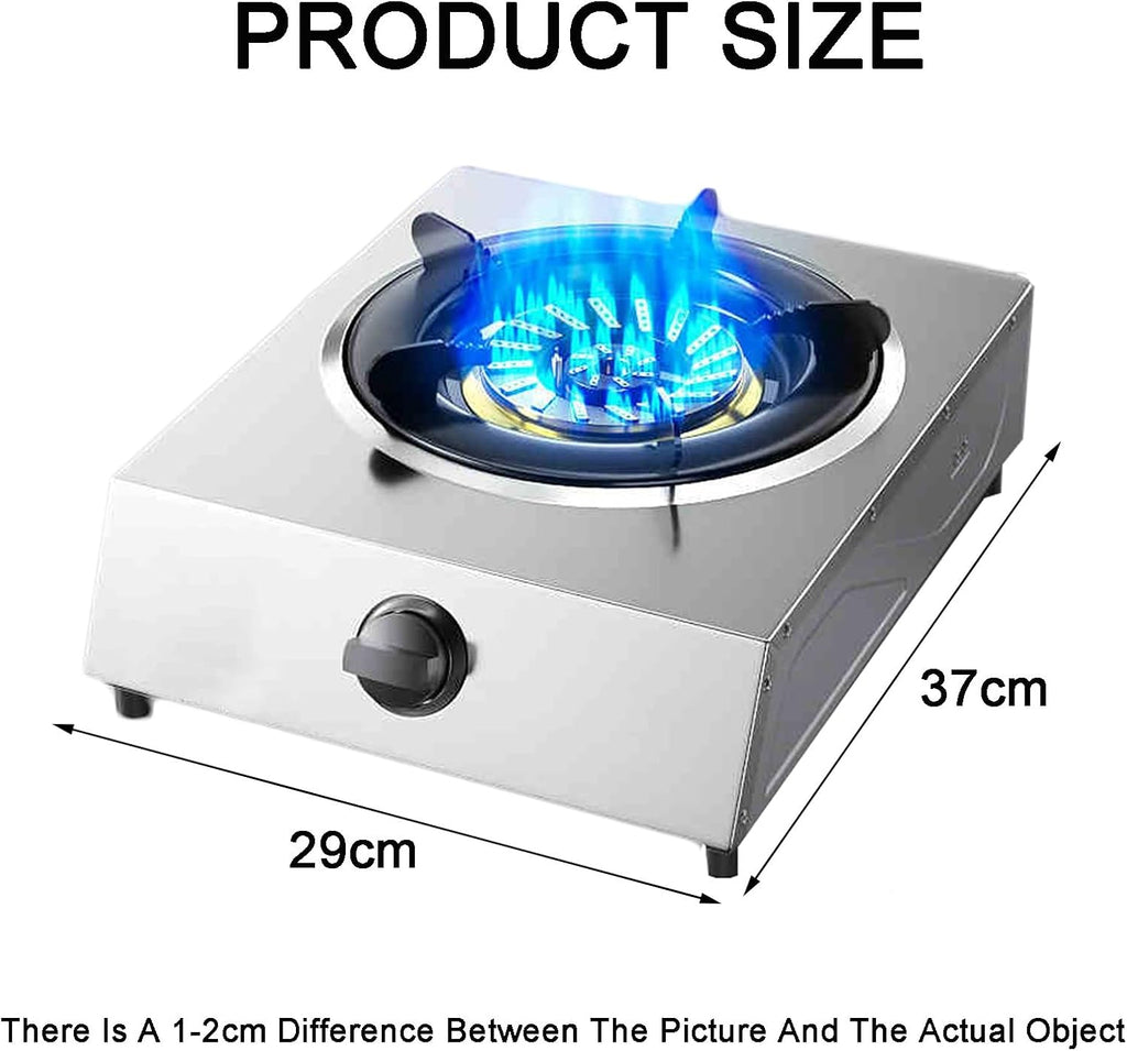 Gas Stove 1 Burner,4.8KW Firepower,Stainless Steel All-Copper Pot Rack,Natural Gas to Liquefied Gas Conversion Stove,with Flameout Protection(LPG)