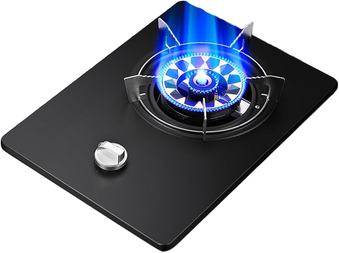 Gas Cooker 1 Burner,5.2KW Fire Ring Wok Burner with Flameout Protection,Tempered Glass Top Cooking,for Natural Gas/liquefied Petroleum Gas(NG)