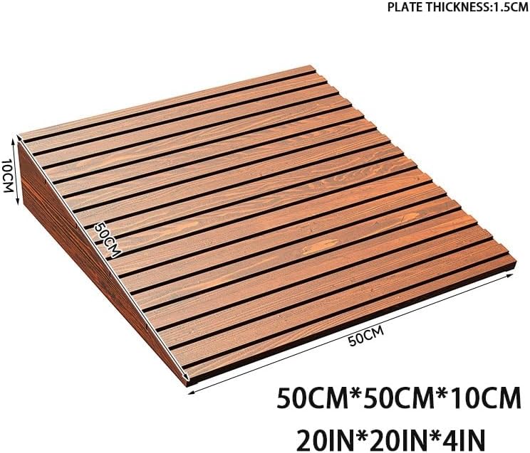 Wheelchair Ramp, 3' 6' 8' Rise Threshold Transition Ramp, Non-Slip Entry Ramp, Wood Driveway Ramps for Home/Door/Floor/Indoor Step(50 * 50 * 10cm/20 * 20 * 4in)