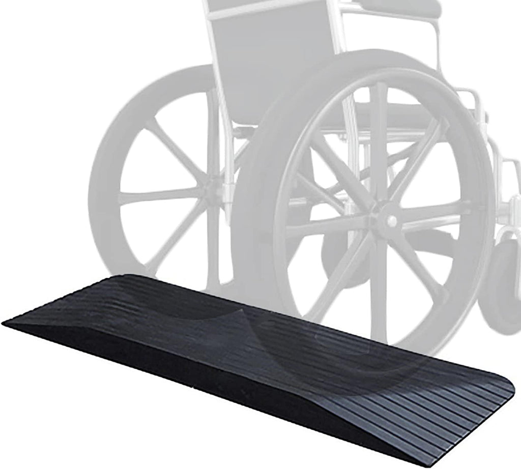 SAAKO Handicap Ramps Wheelchair Ramp 43. 5 Inch Width Threshold Ramp Non-Slip Rubber Scooter Ramp Wheelchair Stair Mower Kerb Ramps for Doors Sturdy
