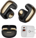 Bose Ultra Open Bluetooth Earbuds, True Wireless Earbuds with OpenAudio for Awareness, Clip On Design for Comfort, Immersive Audio, Up to 48 Hrs of Playtime + 20W Wall Charger (Desert Gold)
