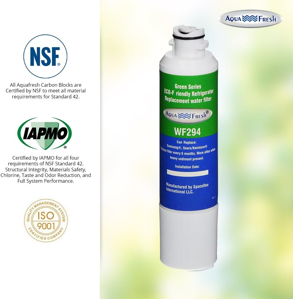 Aqua Fresh WF294 DA29-00020B Refrigerator Water Filter Replacement for Samsung DA29-00020A/B, HAF-CIN/EXP, RF28HFEDBSR, RF263BEAESR, RF263TEAESG, RF28HDEDBSR, HAF-CIN, RF4287HARS,RF4267HARS (6 Pack)