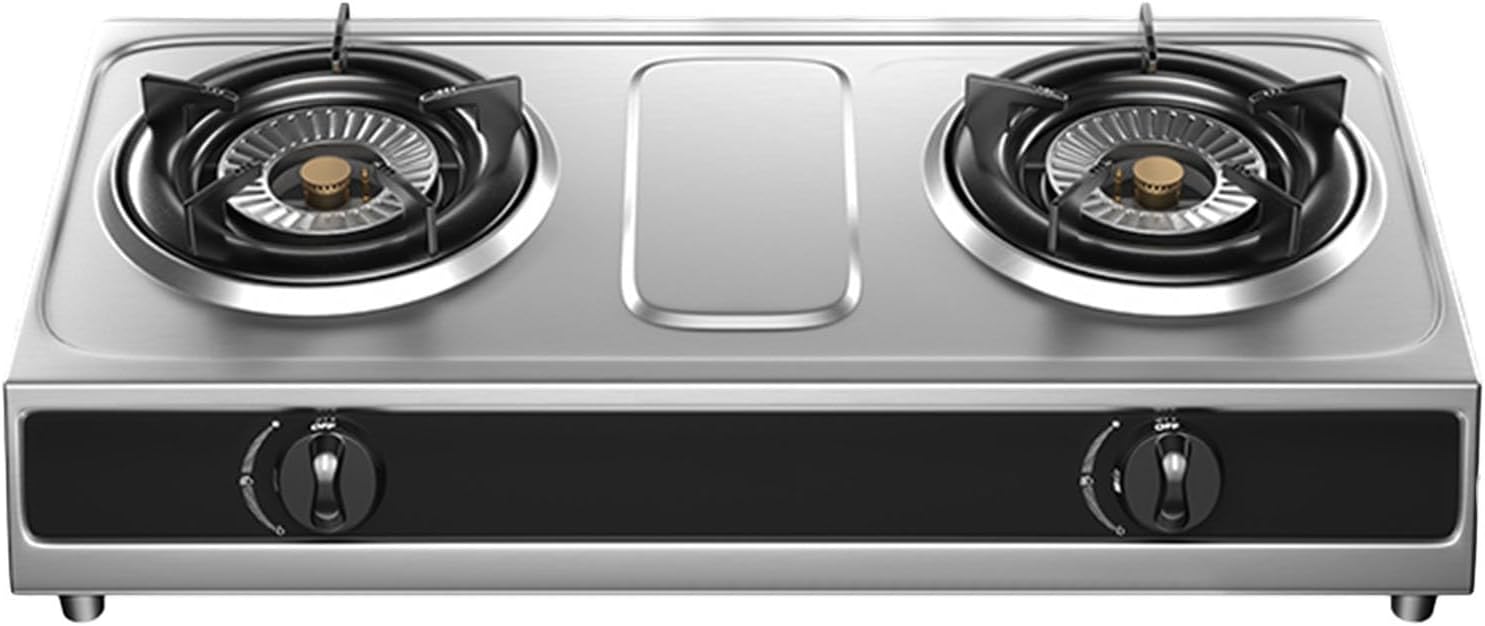 Propane Stove,2 Burners Portable Propane Stove,17742.4BTU High Power Stainless Steel Gas Cooktop for Kitchen Outdoor Camping RV and Apartments (Color : NG)