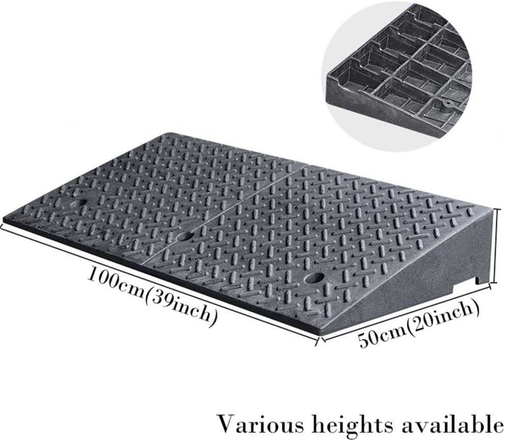 Rubber Driveway Curb Ramp, 1000KG(2204LBS) Loading Threshold Ramp, Slope Ramp for Wheelchair Mobility/Bikes/Motorcycles (Size : Height 5cm (2inch))