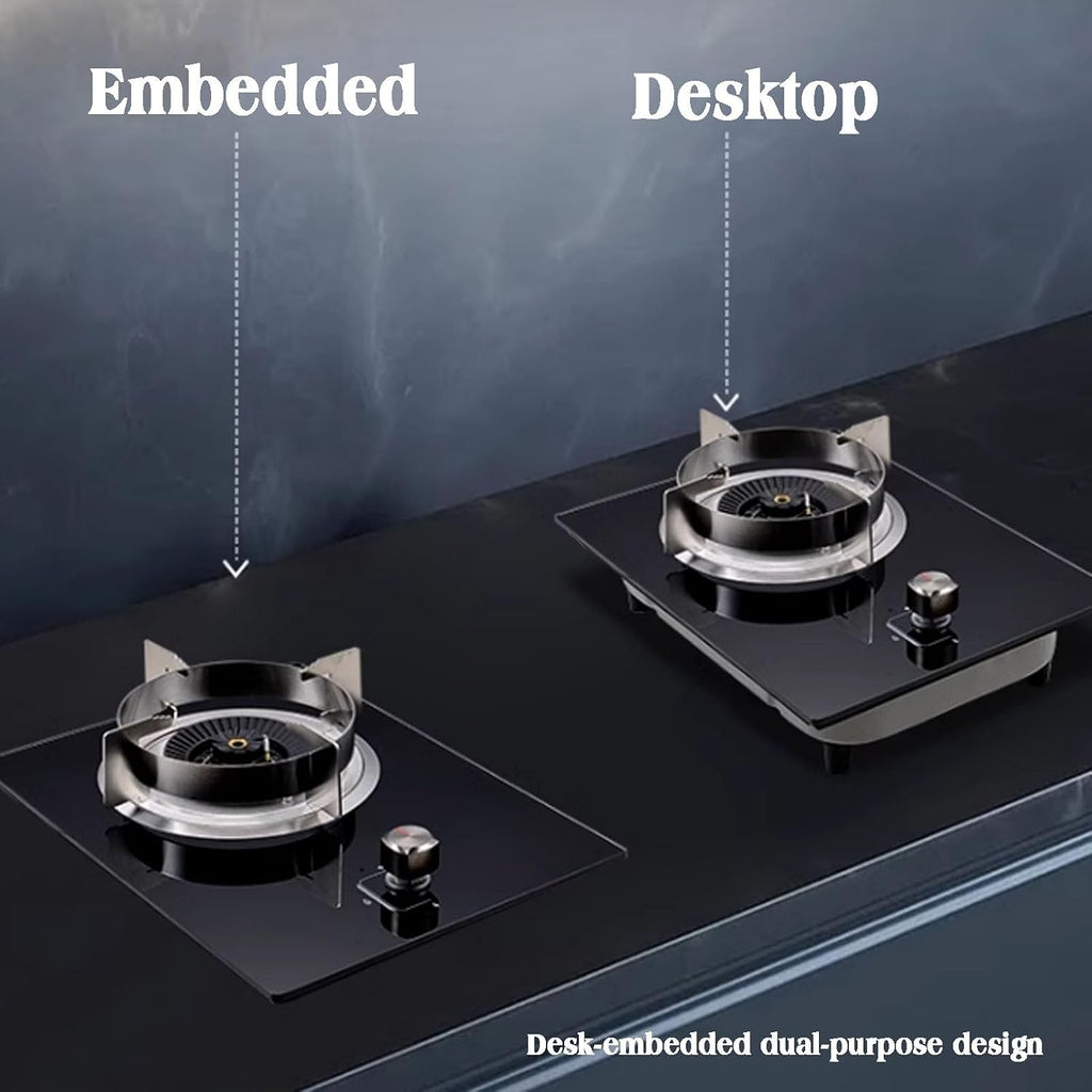 Gas Stove,Tempered Glass Gas Cooktop,1 Burners with Thermocouple Protection,NG/LPG Convertible,Suitable for Home and Commercial Use,5.2KW/17742.4BTU (Color : NG)