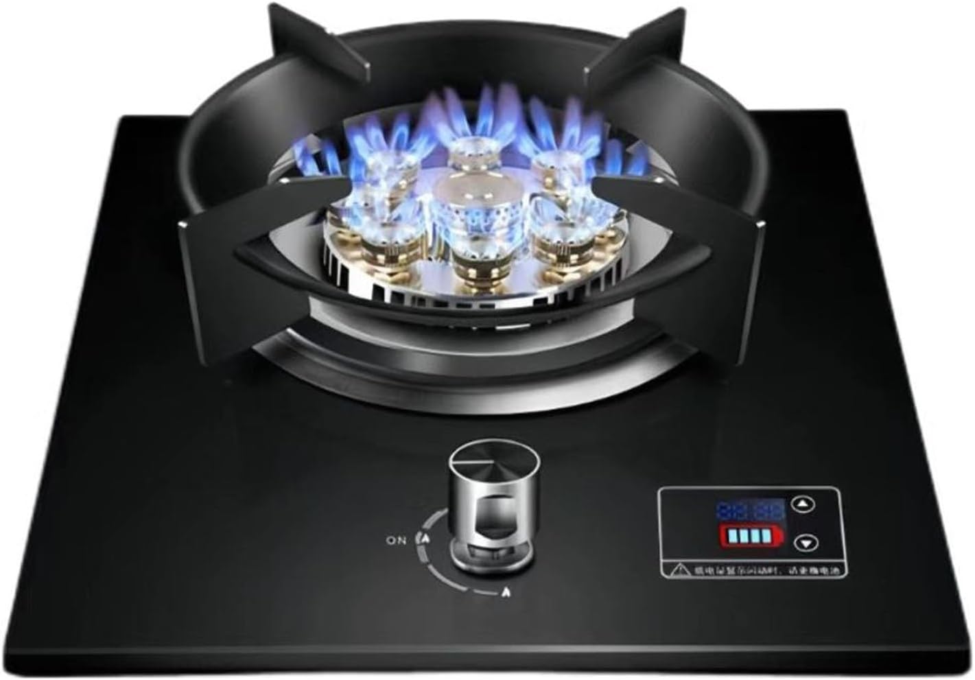 Gas Stove 43cm,Gas Cooktop 1 Burner,7.2KW Nine-Cavity High-fire Timer,Gas/LP Gas Conversion,with Flame Out Protection,for Home Kitchens(LPG)