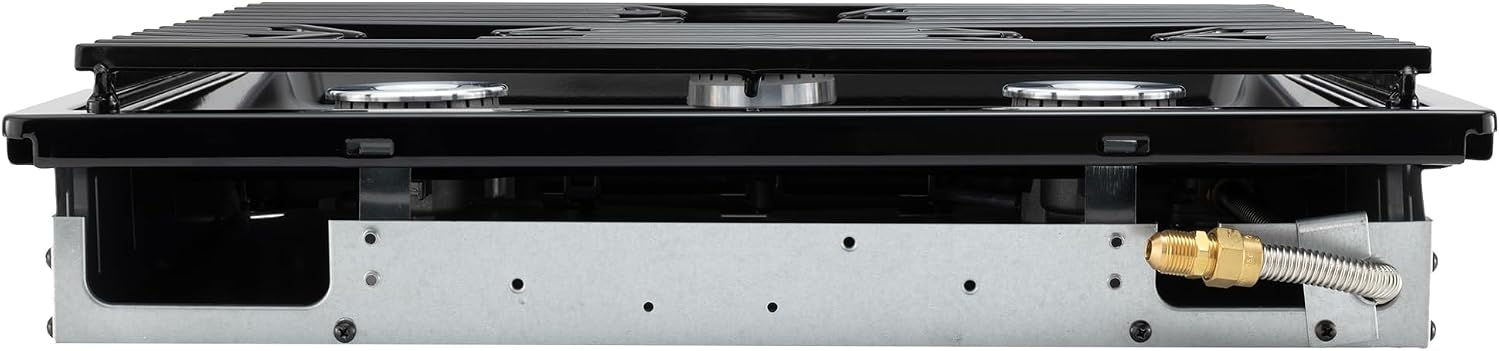 Replacement for Atwood 50300 RV Three Burner Cooktop | RV Cooktop Stove | 9,000 BTU front burner 6,500 BTU rear burners | Gas Burners