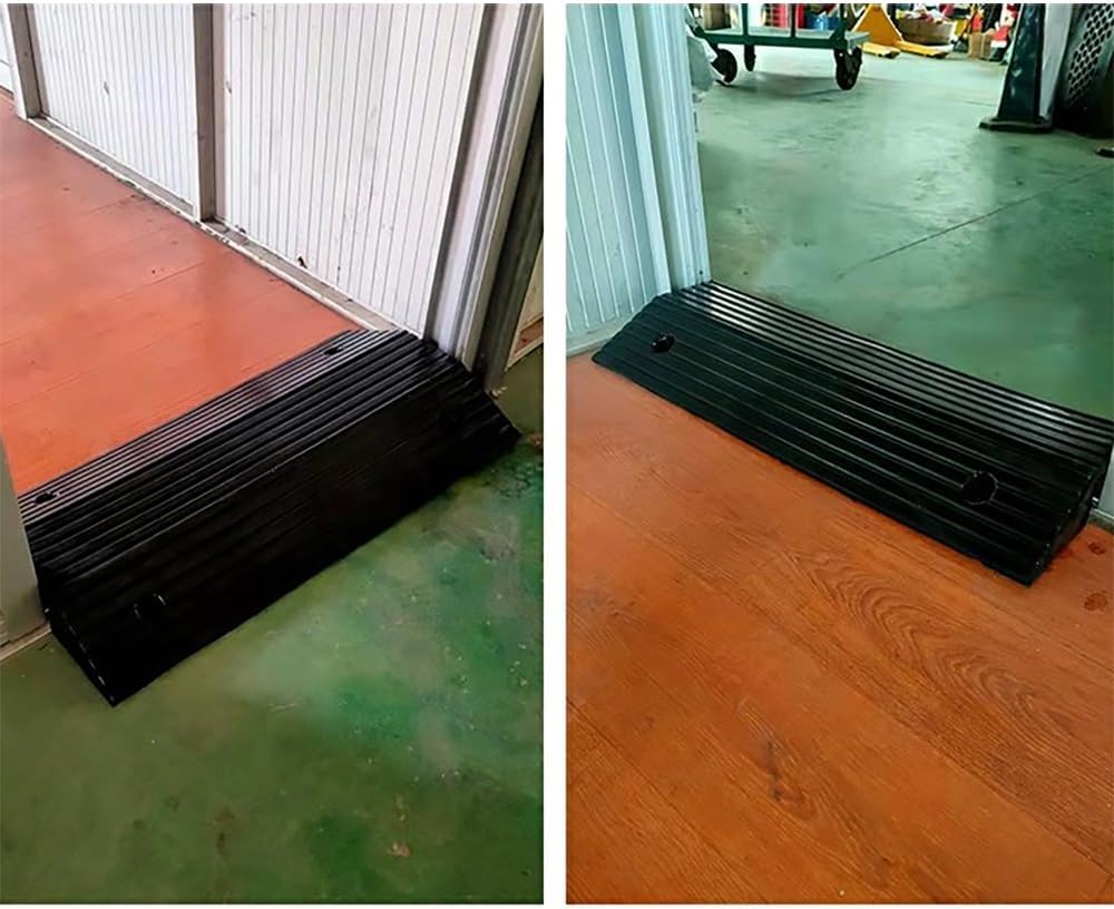 3' 4' Rise Bridge Ramp Transition Threshold Ramp for Doorway | Rubber Wheelchair Ramp Non-Slip Textured Surface Curb Ramps for Door, Entryway, Steps, Handicap(80x45x10cm(31'x18'x4'))