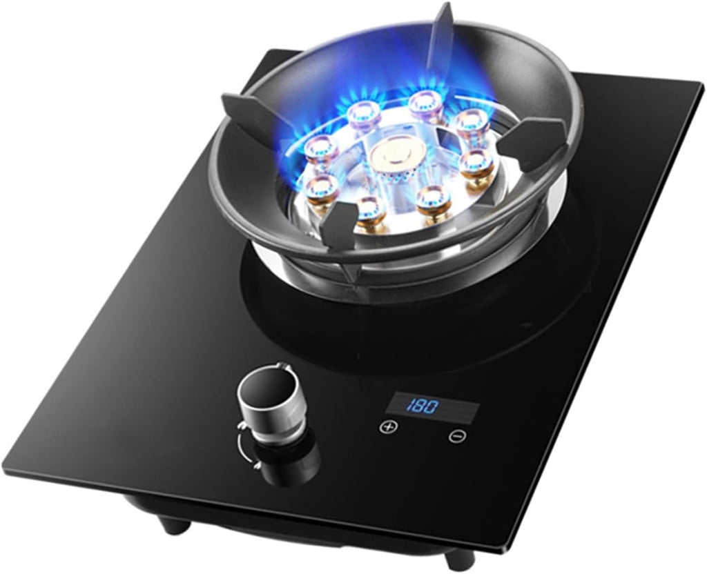 Gas Cooker,5.2kW Nine-Burner Timer-Controlled Gas Stove,Single-Burner Tabletop/Built-in,for Family Restaurants Food Stalls