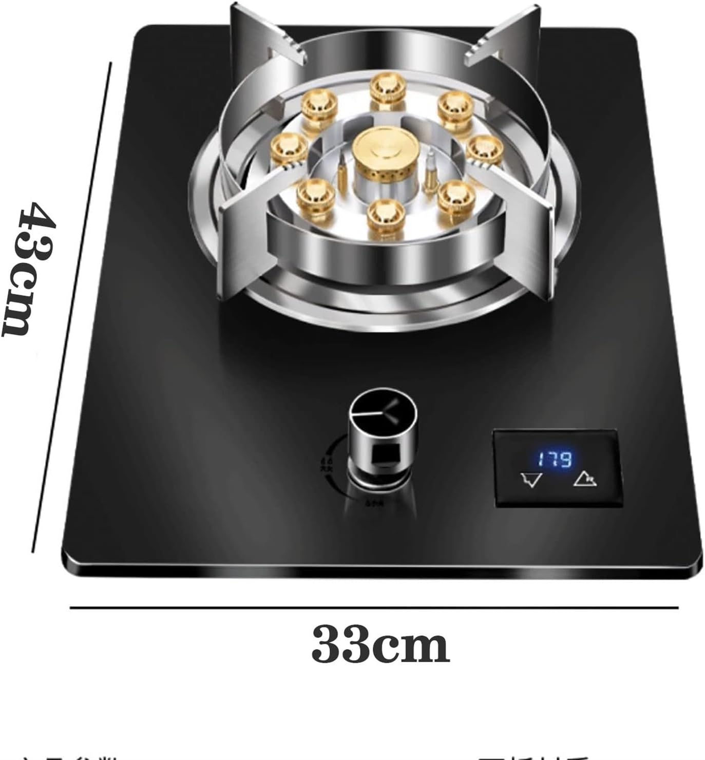 Gas Stove, Built-in 33cm Single Burner Gas Stove, 7.2KW 9-Cavity Timed High Flame, with Flame Failure Protection Device and Cast Iron Pot Rack for Easy Cleaning (Size : NG)