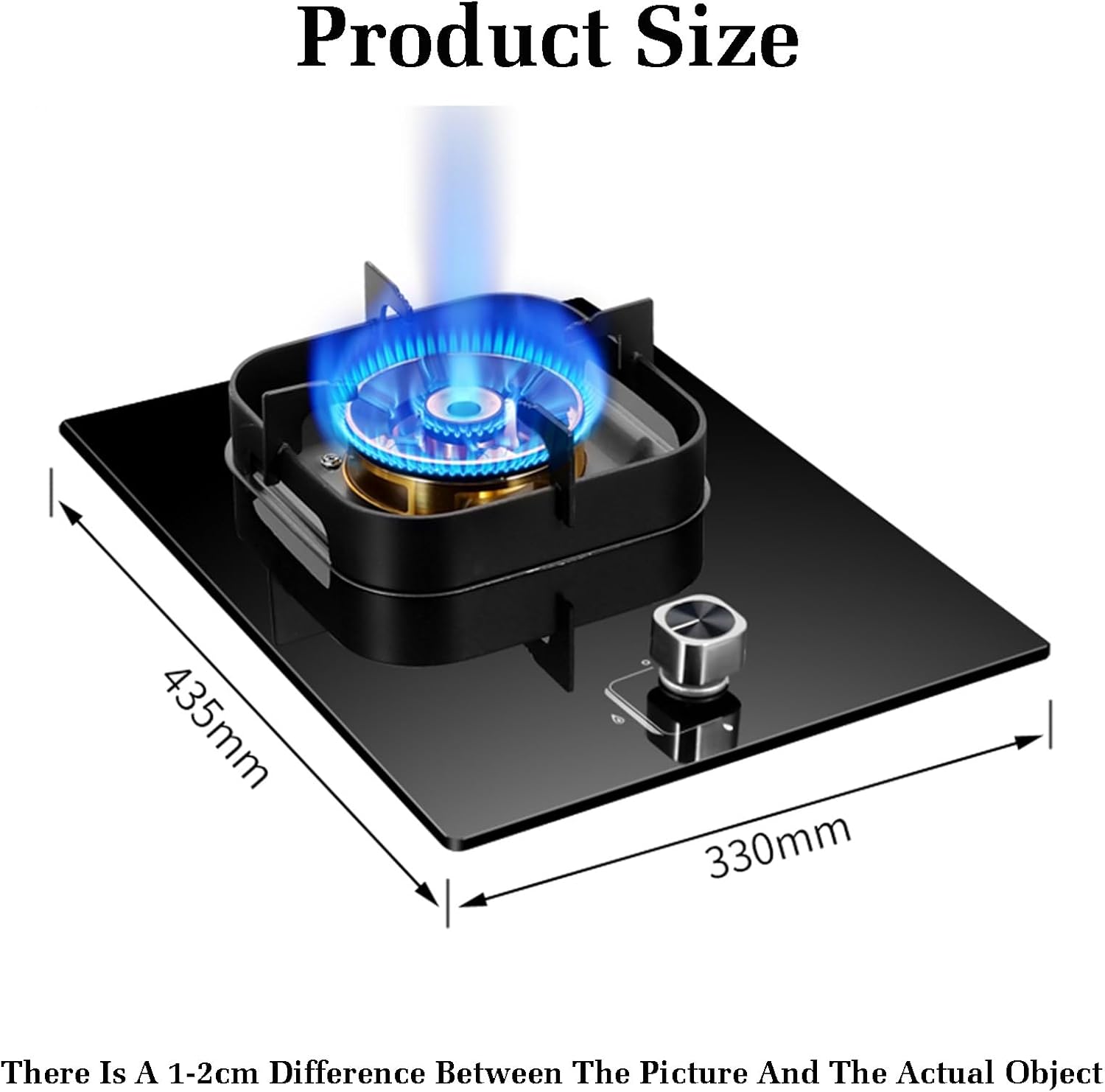 4.2KW Gas Stove,Single Burner,Gas/LP Gas Conversion Stove,Tempered Glass Cast Iron Pot Rack,with Flameout Protection,for Home Kitchen(LPG)