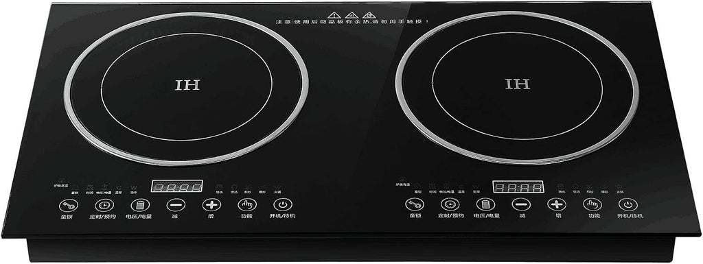 2400W Portable Double Induction Cooktop Countertop Burner,Smart Touch LCD Display Electric Double Heade Countertop Electric Hot Plate (1200W+1400W)