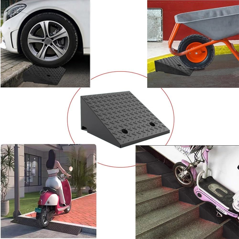 Curb ramp,Driveway ramp, 2' 3' 4' Rise Doorway Threshold Ramp, Heavy Duty Loading for Trailer Truck(H 9CM/3.5')