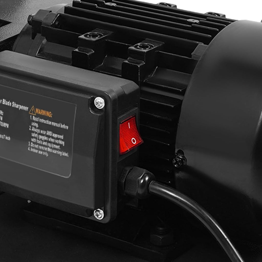 500W Electric Blade Sharpener, Lawn Mower Blade Sharpener, ‎Blade Sharpener, 7-Inch 60 Grit Grinding Wheel, Stable Base and Compact Design (16.93 * 12.6 * 9.65in)